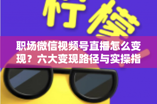 职场微信视频号直播怎么变现?六大变现路径与实操指南全解析 职场微信视频号直播怎么变现?六大变现路径与实操指南全解析