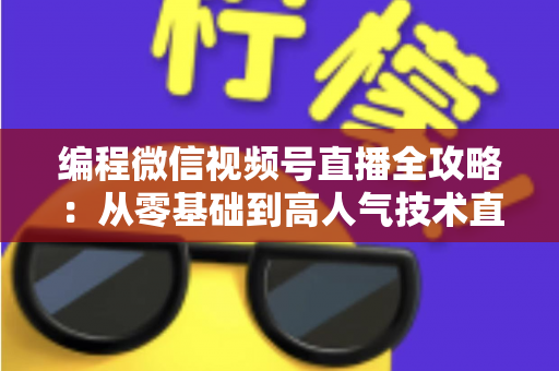 编程微信视频号直播全攻略：从零基础到高人气技术直播间的完整指南