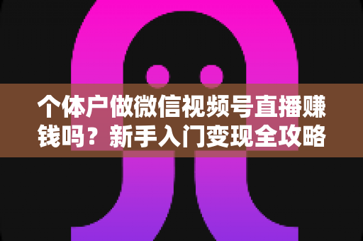 个体户做微信视频号直播赚钱吗?新手入门变现全攻略与真实收益解析 个体户做微信视频号直播赚钱吗?新手入门变现全攻略与真实收益解析