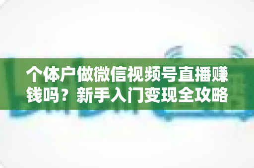 个体户做微信视频号直播赚钱吗?新手入门变现全攻略与真实收益解析 个体户做微信视频号直播赚钱吗?新手入门变现全攻略与真实收益解析