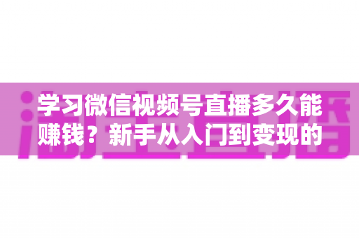 学习微信视频号直播多久能赚钱?新手从入门到变现的全周期深度解析 学习微信视频号直播多久能赚钱?新手从入门到变现的全周期深度解析