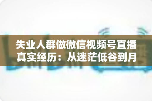 失业人群做微信视频号直播真实经历:从迷茫低谷到月入过万,普通人逆袭全记录 失业人群做微信视频号直播真实经历:从迷茫低谷到月入过万,普通人逆袭全记录