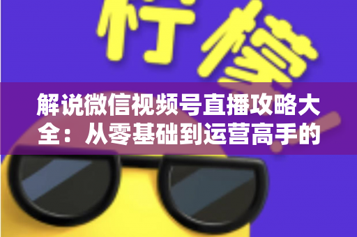 解说微信视频号直播攻略大全:从零基础到运营高手的实战宝典 解说微信视频号直播攻略大全:从零基础到运营高手的实战宝典
