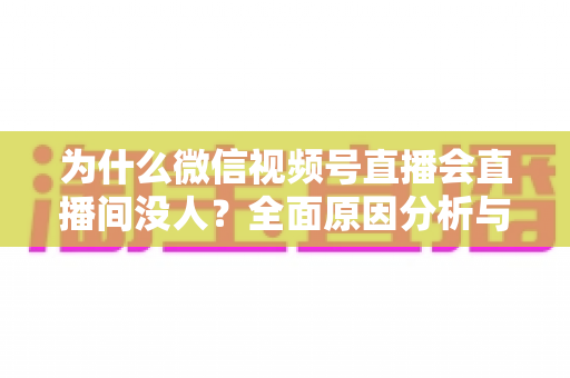 为什么微信视频号直播会直播间没人？全面原因分析与人气提升实战指南
