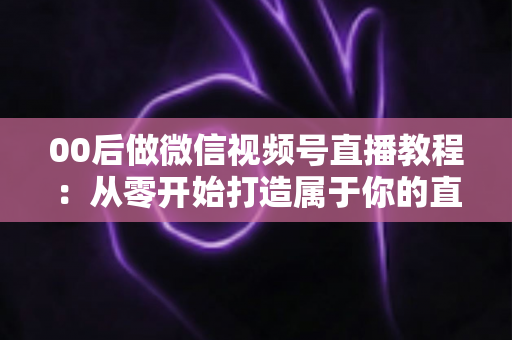 00后做微信视频号直播教程:从零开始打造属于你的直播事业 00后做微信视频号直播教程:从零开始打造属于你的直播事业