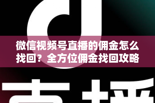 微信视频号直播的佣金怎么找回?全方位佣金找回攻略与防丢失指南 微信视频号直播的佣金怎么找回?全方位佣金找回攻略与防丢失指南
