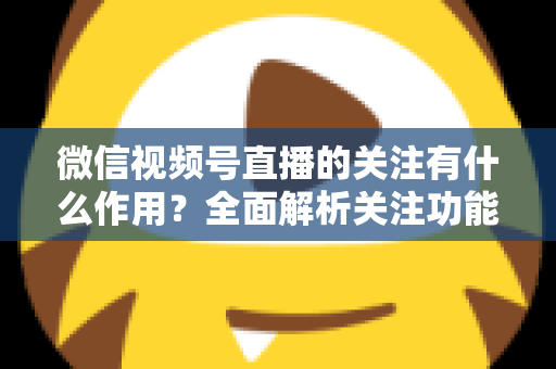 微信视频号直播的关注有什么作用？全面解析关注功能对观众与主播的双重价值
