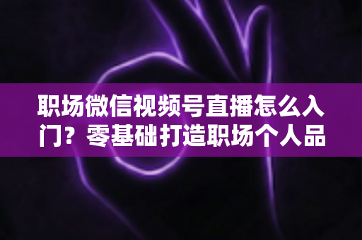 职场微信视频号直播怎么入门？零基础打造职场个人品牌的完整指南