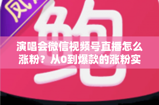 演唱会微信视频号直播怎么涨粉?从0到爆款的涨粉实战指南 演唱会微信视频号直播怎么涨粉?从0到爆款的涨粉实战指南