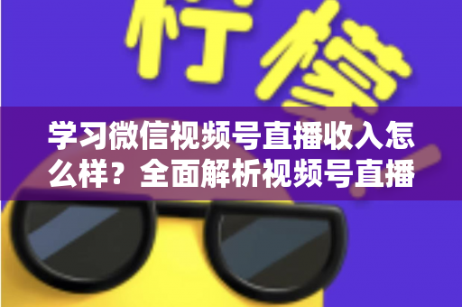 学习微信视频号直播收入怎么样？全面解析视频号直播的赚钱模式与真实收益前景
