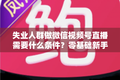 失业人群做微信视频号直播需要什么条件？零基础新手转行直播创业全攻略