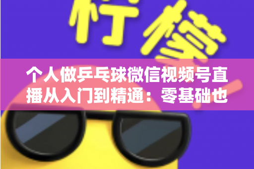个人做乒乓球微信视频号直播从入门到精通:零基础也能打造高人气乒乓直播间的实战指南 个人做乒乓球微信视频号直播从入门到精通:零基础也能打造高人气乒乓直播间的实战指南