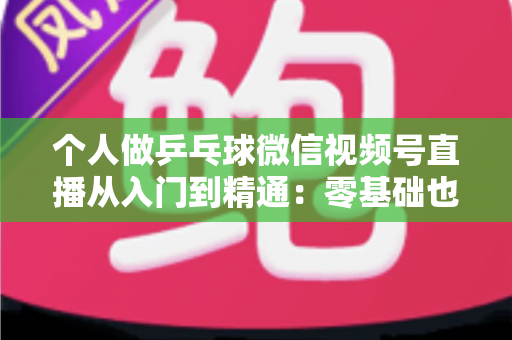 个人做乒乓球微信视频号直播从入门到精通:零基础也能打造高人气乒乓直播间的实战指南 个人做乒乓球微信视频号直播从入门到精通:零基础也能打造高人气乒乓直播间的实战指南