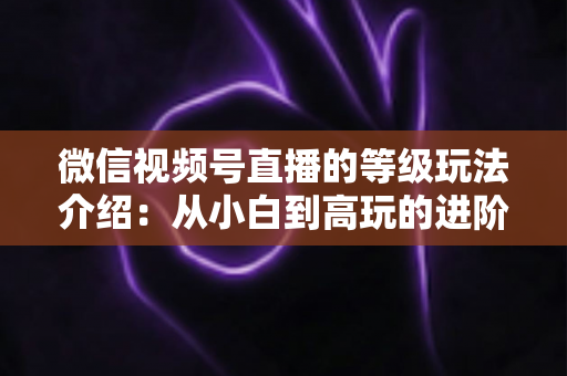 微信视频号直播的等级玩法介绍:从小白到高玩的进阶全攻略 微信视频号直播的等级玩法介绍:从小白到高玩的进阶全攻略