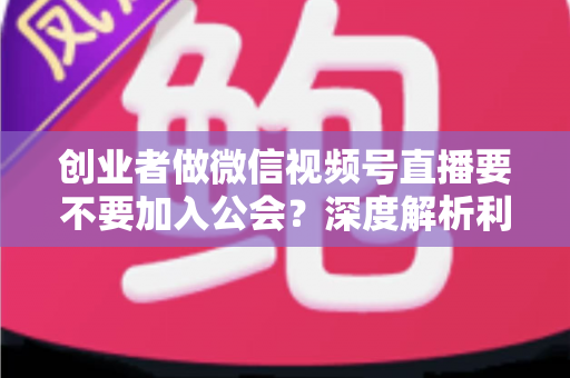 创业者做微信视频号直播要不要加入公会？深度解析利弊与最优选择策略