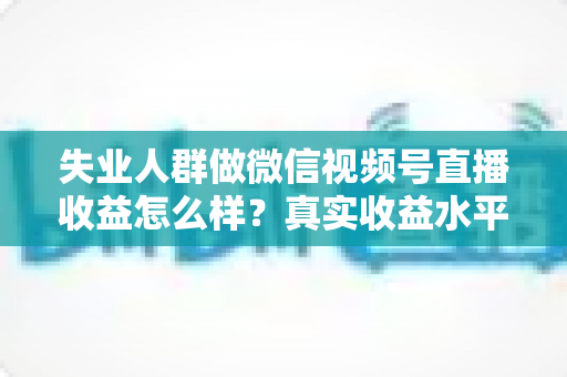 失业人群做微信视频号直播收益怎么样?真实收益水平、变现路径与实操指南全解析 失业人群做微信视频号直播收益怎么样?真实收益水平、变现路径与实操指南全解析