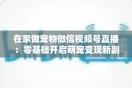 在家做宠物微信视频号直播：零基础开启萌宠变现新副业的完整指南