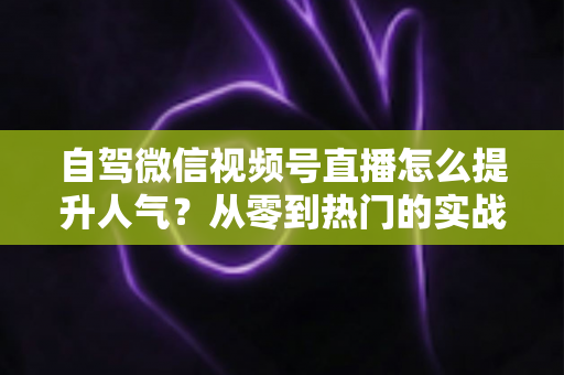 自驾微信视频号直播怎么提升人气?从零到热门的实战涨粉攻略 自驾微信视频号直播怎么提升人气?从零到热门的实战涨粉攻略
