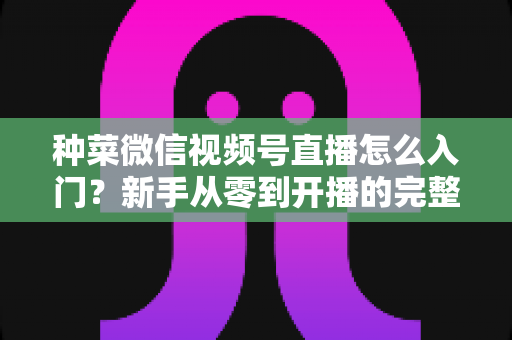 种菜微信视频号直播怎么入门？新手从零到开播的完整实操指南