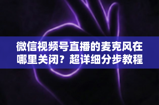 微信视频号直播的麦克风在哪里关闭？超详细分步教程助你轻松掌握静音技巧