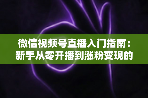 微信视频号直播入门指南:新手从零开播到涨粉变现的全流程详解 微信视频号直播入门指南:新手从零开播到涨粉变现的全流程详解