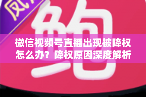 微信视频号直播出现被降权怎么办?降权原因深度解析与快速恢复流量权重全攻略 微信视频号直播出现被降权怎么办?降权原因深度解析与快速恢复流量权重全攻略