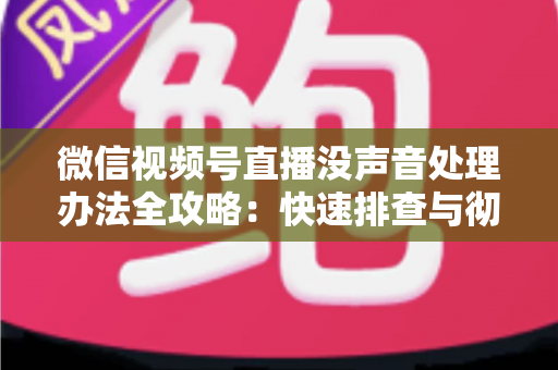 微信视频号直播没声音处理办法全攻略:快速排查与彻底解决方案 微信视频号直播没声音处理办法全攻略:快速排查与彻底解决方案