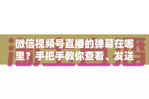 微信视频号直播的弹幕在哪里？手把手教你查看、发送与管理弹幕的完整指南