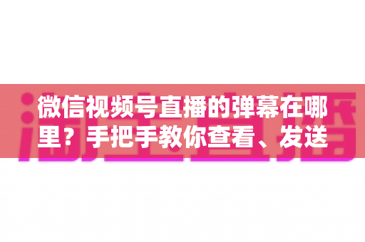 微信视频号直播的弹幕在哪里？手把手教你查看、发送与管理弹幕的完整指南