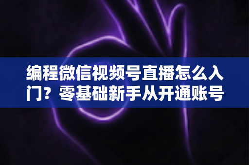 编程微信视频号直播怎么入门？零基础新手从开通账号到成功开播的完整实战指南