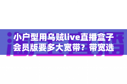 小户型用乌贼live直播盒子会员版要多大宽带?带宽选择与网络优化完全指南 小户型用乌贼live直播盒子会员版要多大宽带?带宽选择与网络优化完全指南