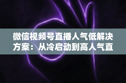 微信视频号直播人气低解决方案:从冷启动到高人气直播间的系统化实战指南 微信视频号直播人气低解决方案:从冷启动到高人气直播间的系统化实战指南