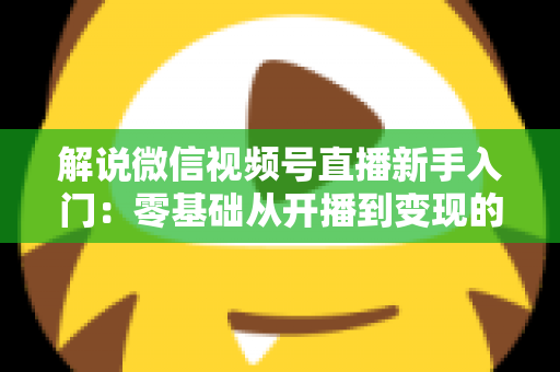 解说微信视频号直播新手入门：零基础从开播到变现的全流程指南
