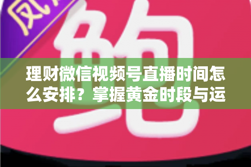 理财微信视频号直播时间怎么安排？掌握黄金时段与运营技巧的完整实战指南