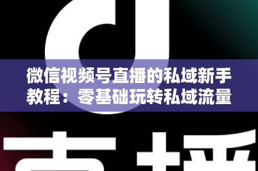 微信视频号直播的私域新手教程:零基础玩转私域流量运营与变现全攻略 微信视频号直播的私域新手教程:零基础玩转私域流量运营与变现全攻略