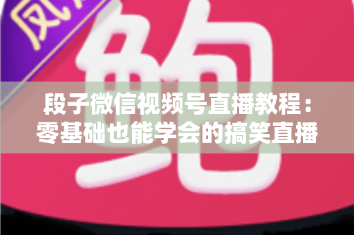段子微信视频号直播教程：零基础也能学会的搞笑直播变现全攻略