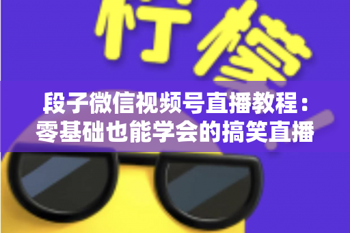 段子微信视频号直播教程：零基础也能学会的搞笑直播变现全攻略
