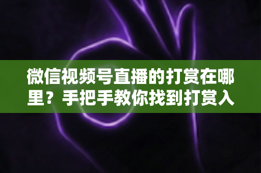微信视频号直播的打赏在哪里?手把手教你找到打赏入口,轻松支持心仪主播 微信视频号直播的打赏在哪里?手把手教你找到打赏入口,轻松支持心仪主播