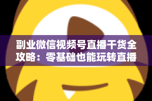 副业微信视频号直播干货全攻略：零基础也能玩转直播带货与知识变现