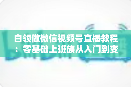 白领做微信视频号直播教程:零基础上班族从入门到变现的实战指南 白领做微信视频号直播教程:零基础上班族从入门到变现的实战指南