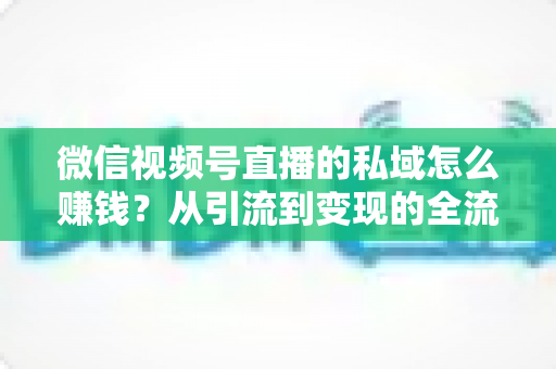 微信视频号直播的私域怎么赚钱?从引流到变现的全流程实战指南 微信视频号直播的私域怎么赚钱?从引流到变现的全流程实战指南
