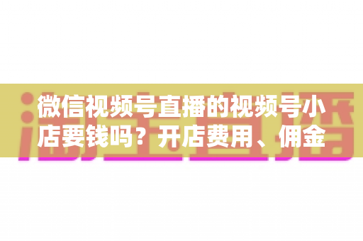 微信视频号直播的视频号小店要钱吗？开店费用、佣金费率与隐藏成本一文讲清