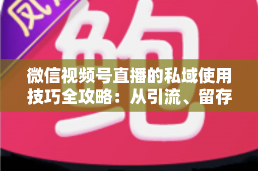 微信视频号直播的私域使用技巧全攻略:从引流、留存到转化的实战指南 微信视频号直播的私域使用技巧全攻略:从引流、留存到转化的实战指南
