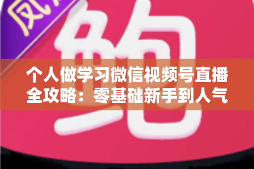 个人做学习微信视频号直播全攻略：零基础新手到人气主播的实战指南