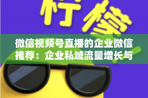 微信视频号直播的企业微信推荐:企业私域流量增长与转化的实战指南 微信视频号直播的企业微信推荐:企业私域流量增长与转化的实战指南