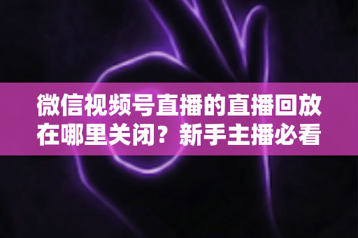 微信视频号直播的直播回放在哪里关闭?新手主播必看的完整操作指南与隐私设置技巧 微信视频号直播的直播回放在哪里关闭?新手主播必看的完整操作指南与隐私设置技巧
