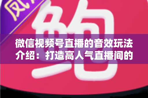 微信视频号直播的音效玩法介绍:打造高人气直播间的声音魔法全攻略 微信视频号直播的音效玩法介绍:打造高人气直播间的声音魔法全攻略