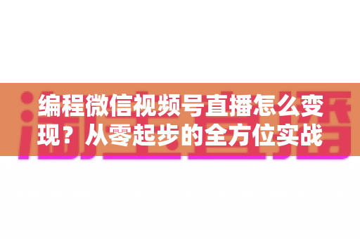 编程微信视频号直播怎么变现?从零起步的全方位实战攻略与技巧解析 编程微信视频号直播怎么变现?从零起步的全方位实战攻略与技巧解析