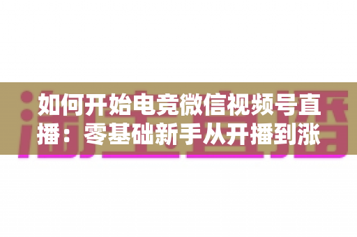 如何开始电竞微信视频号直播:零基础新手从开播到涨粉的完整实战指南 如何开始电竞微信视频号直播:零基础新手从开播到涨粉的完整实战指南
