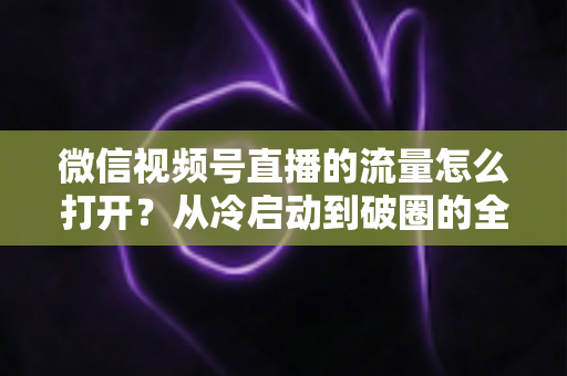 微信视频号直播的流量怎么打开？从冷启动到破圈的全流程实战指南